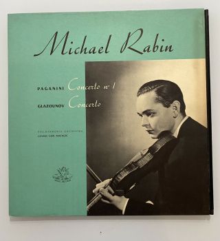 Michael Rabin Paganini Concerto 1 Glauzounov Concerto 1 Angel 35259 Mono Lp Ex -