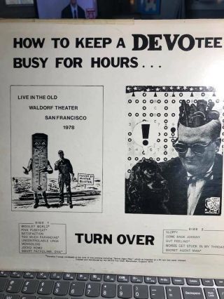 Devo - How To Keep A Devotee Busy For Hours Lp De4000 Lp Vinyl Live 1978