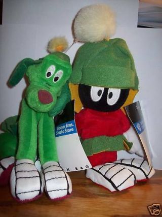 Looney Tunes 1997 Marvin The Martian & K - 9 Dog Plush Stuffed Toys Tags Attached