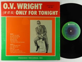 O.  V.  Wright - (if It Is) Only For Tonight Lp - Abc Backbeat Shrink