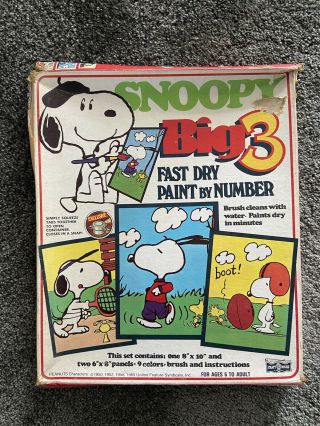 Vintage Snoopy Paint By Numbers Vintage Set,  Never Been Opened Rare