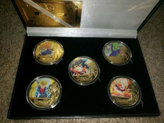 Worth Dragon Ball Z 24kt Gold Plated 5 Piece Coin Set With Mt