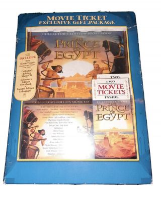 1998 The Prince Of Egypt Cd,  Book & Movie Ticket Gift Package Collector 