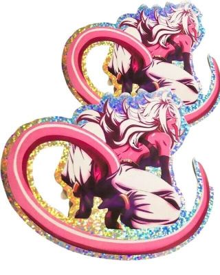 2x Android 21 Dragon Ball Dbz Ps Xbox Phone Decal Foil Prism 4.  5 " Sticker