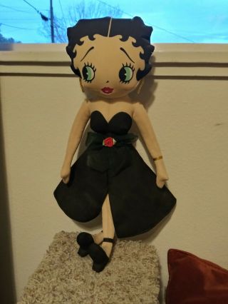 Betty Boop Plush Doll With Black Gown And Tag.