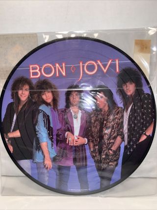 Bon Jovi Slippery When Wet Picture Disc Vinyl LP 1986 Mercury Limited Edition 2
