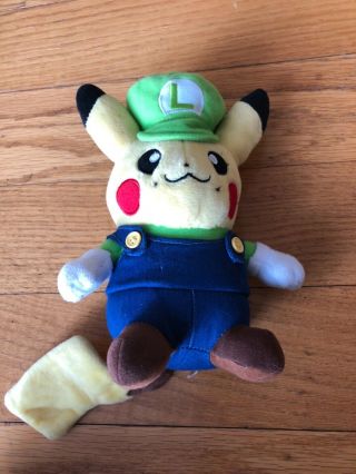 Luigi Pikachu Pokemon Mario Bros Plush 8 " Stuffed Toy Doll Japan