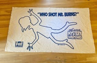 Who Shot Mr.  Burns? The Simpsons 1995 Promotional Beach Towel.  5 Ft Long - Rare