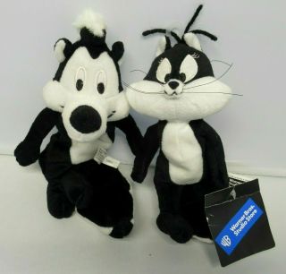 Warner Bros Pepe Le Pew And Penelope Cat Bean Bag Plush Stuffed Vtg 1998