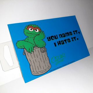 Vintage Muppets Sesame Street Oscar The Grouch Vinyl Bumper Sticker 5.  5 "