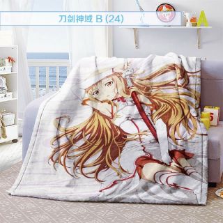 Sword Art Online Asuna Yuuki Anime Girl Bed Sheet Summer Quilt Blanket Custom