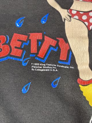 Vintage Betty Boop Sweatshirt 1993 King Features Syndicate Aerobics Retro 90s L 2