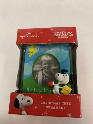 Snoopy Peanuts Movie First Day Of School Ornament Photo Frame Nib Christmas 2015