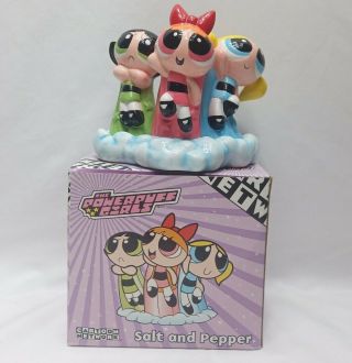 Collectible Vintage Powerpuff Girls Salt And Pepper Shakers Cartoon Network Nib