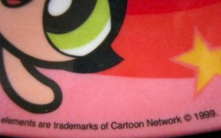 Powerpuff Girls Plate,  Heart Shaped Melamine Party Plate; 1999,  Cartoon Network 3