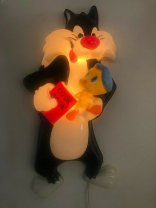 Looney Tunes Sylvester And Tweety Bird Headlights Wall Light 1993 Vg