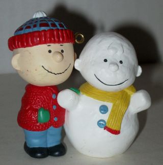1993 Charlie Brown " My Snowman " Hallmark Ornament No Box 2.  25 " T