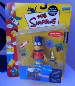 The Simpsons Action Figure Toy Playmates Vtg World Springfield Bartman Bart 5