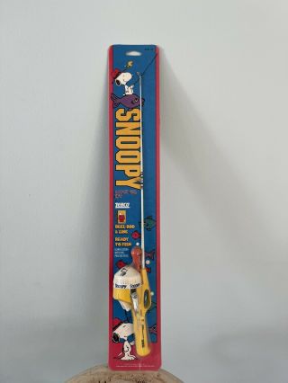 Vintage 1988 Zebco Snoopy Peanuts Kids Fishing Pole Rod In Packaging