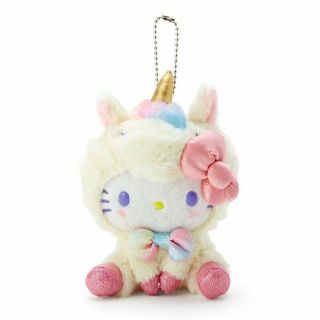 Hello Kitty Unicorn Party Key Chain Plush Rainbow Color Doll Sanrio Japan