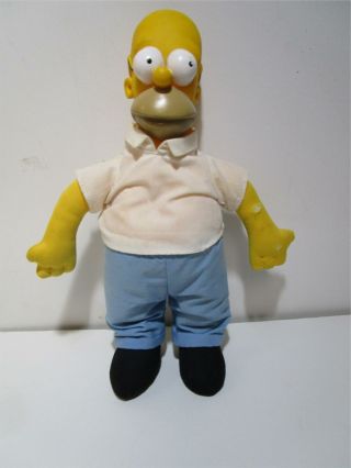 Vintage Homer Simpson Cloth Doll With Rubber Head 12 "