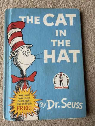 Dr Seuss Book.  Vintage Cat In The Hat.  (‘free Gift’ Not)