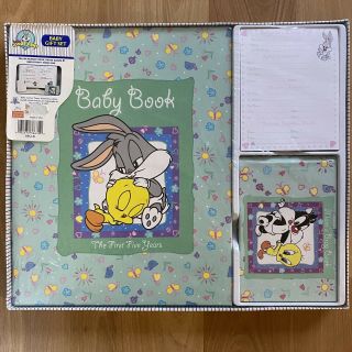 Vintage Baby Looney Tunes Memory Book,  Photo Album & Memo Pad Gift Set - 1997