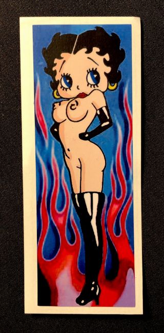 Betty Boop Sticker “sexy Totally Naked Bare” 2 1/4 X 5 1/4￼” Color Hot