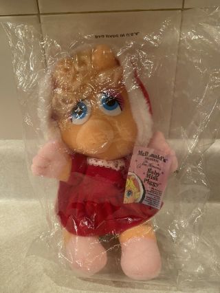 Miss Piggy Baby Christmas 1987 Plush Doll Ms.  Claus Vintage Mcdonald 