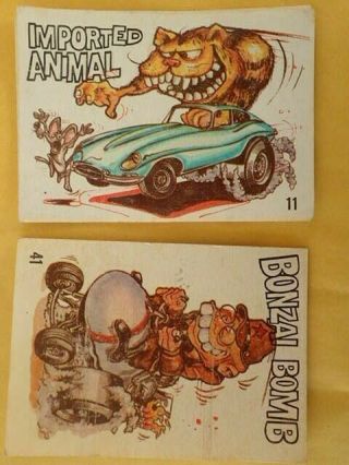 2 Vintage Rat Fink Big Daddy Roth Trading Cards/stickers