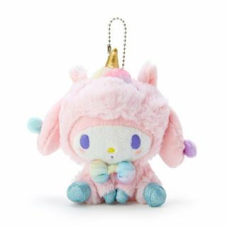 My Melody Unicorn Party Key Chain Plush Rainbow Color Doll Sanrio Japan
