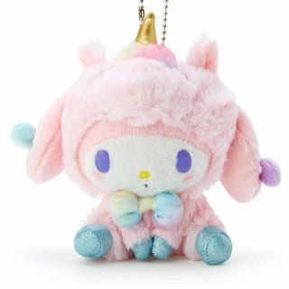 My Melody Unicorn Party Key Chain Plush Rainbow color Doll Sanrio Japan 2