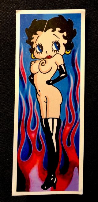 Betty Boop Sticker Sexy Naked Totally Bare “2 1/4“ X 6“ Color.