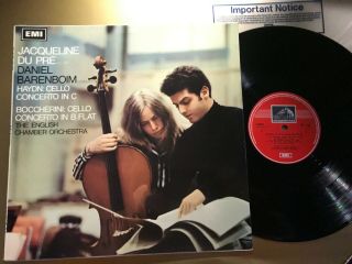 Du Pre Cello Haydn Boccherini Ctos W Barenboim Hmv Asd 2331 Uk 1967 Dog In Stamp