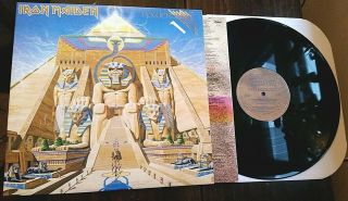 Iron Maiden - Powerslave Lp Promo W/inner Capitol/us Sj - 12321,  1984 Strong Vg,