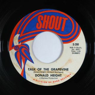 Northern/deep Soul 45 - Donald Height - Talk Of The Grapevine - Shout - Mp3
