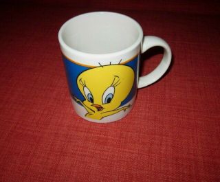 Vintage Looney Tunes Tweety Bird Coffee Mug / Blue / 1999 Warner Bros.  / Gibson
