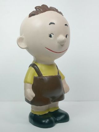 Pig Pen Peanuts Ceramic Figurines Vintage Hand Painted Brown Overalls 9 " Tall