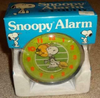 Vintage Equity Snoopy Football Alarm Clock 1965