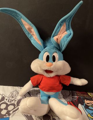 Tiny Toons Warner Brothers Vintage Buster Bunny Plush 15” 1990 Looney Tunes Wb
