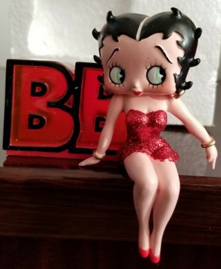 Extremely Rare Betty Boop In Red Dress Sitting Figurine Premiere Edition Euc