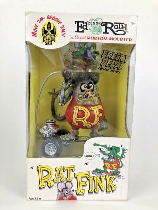 Big Daddy Ed Roth Rat Fink Figure Skateboard Rat - A - Tude Vintage Toy Rat Rod