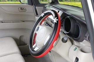 Jdm Disney Mickey Steering Wheel Cover Black Red Kawaii Car Accessory Wd - 291