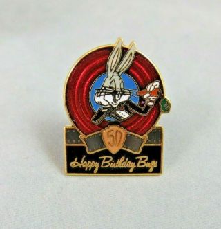 Vintage Pin - Happy Birthday Bugs Bunny - Looney Tunes - Lapel / Hat