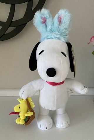 Peanuts Easter Snoopy Dancing Side Stepper Musical Woodstock Plush Gemmy