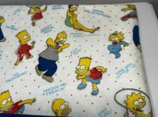 Vtg Rare 1990 The Simpsons 98 " X 72 " Blanket Homer Bart