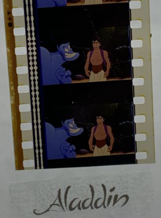 Disney Animation Authentic Film 5 - Cell Strip Aladdin & Genie (robin Williams) (1)