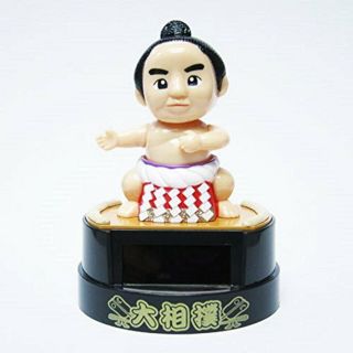 Sumo Wrestler Doll Bobblehead Toy Powered By Solar Battery W/tracking Japan