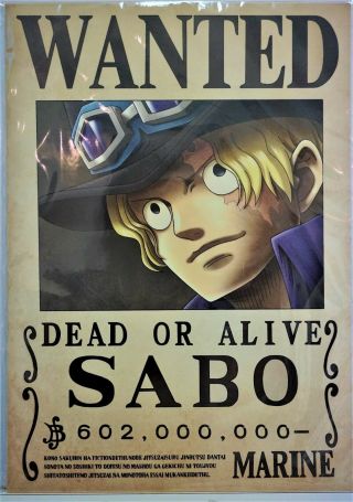 One Piece Wanted Poster Sabo News Official Mugiwara Store F/s