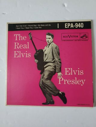 The Real Elvis Presley Epa 940 45 With Rare Photo Insert Rca Victor Hound Dog